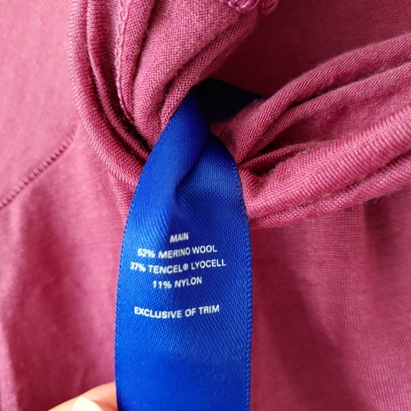 Kit and Ace Merino Turtleneck Long Sleeve Tee Knit Top Pocket Size Small Pink - Picture 15 of 16